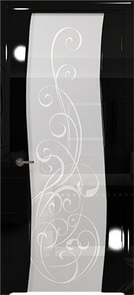 Арт Деко Vatikan Premium Глянец Вэла  черный глянец триплекс кипельно-белый с рисунком Альтеза