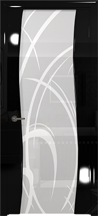 Арт Деко Vatikan Premium Глянец Вэла  черный глянец триплекс кипельно-белый  рисунок с пескоструйной обработкой