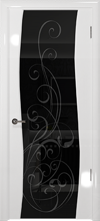 Арт Деко Vatikan Premium Глянец Вэла белый глянец триплекс черный с рисунком Альтеза
