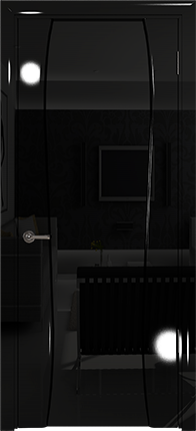 Арт Деко Vatikan Premium Глянец Лиана-3  черный глянец, триплекс черный