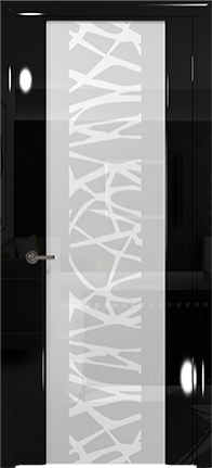 Арт Деко Vatikan Premium Глянец Спациа-3  черный глянец триплекс кипельно-белый с рисунком