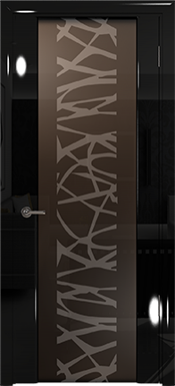 Арт Деко Vatikan Premium Глянец Спациа-3  черный глянец триплекс мокко с рисунком