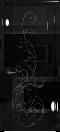 Арт Деко Vatikan Premium Глянец Спациа-3  черный глянец триплекс черный с рисунком Альтеза
