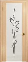 Арт Деко Стайл Спация-3 беленый дуб триплекс белый с рисунком "Балерина"