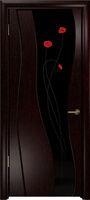 Арт Деко Стайл Селена венге триплекс черный с фьюзингом "Маки"