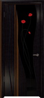 Арт Деко Стайл Селена платан триплекс черный с фьюзингом "Маки"